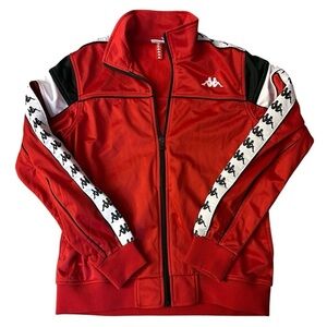 Kappa Red Track Jacket with Logo Sleeves